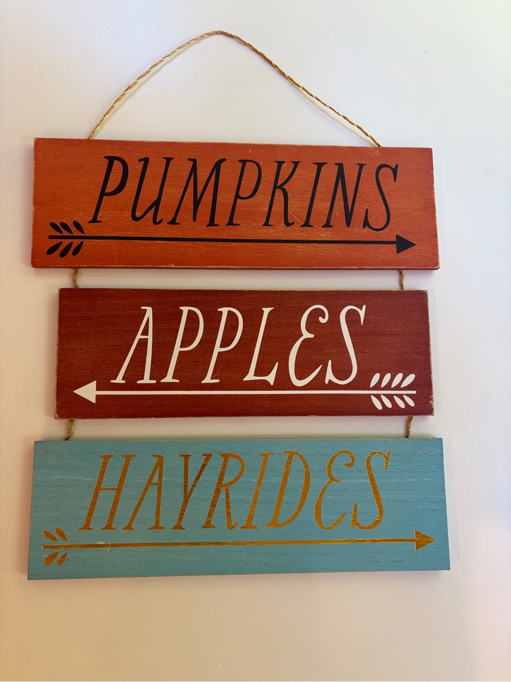 Target Fall Hanging Wood Sign - Orange, Red, Blue